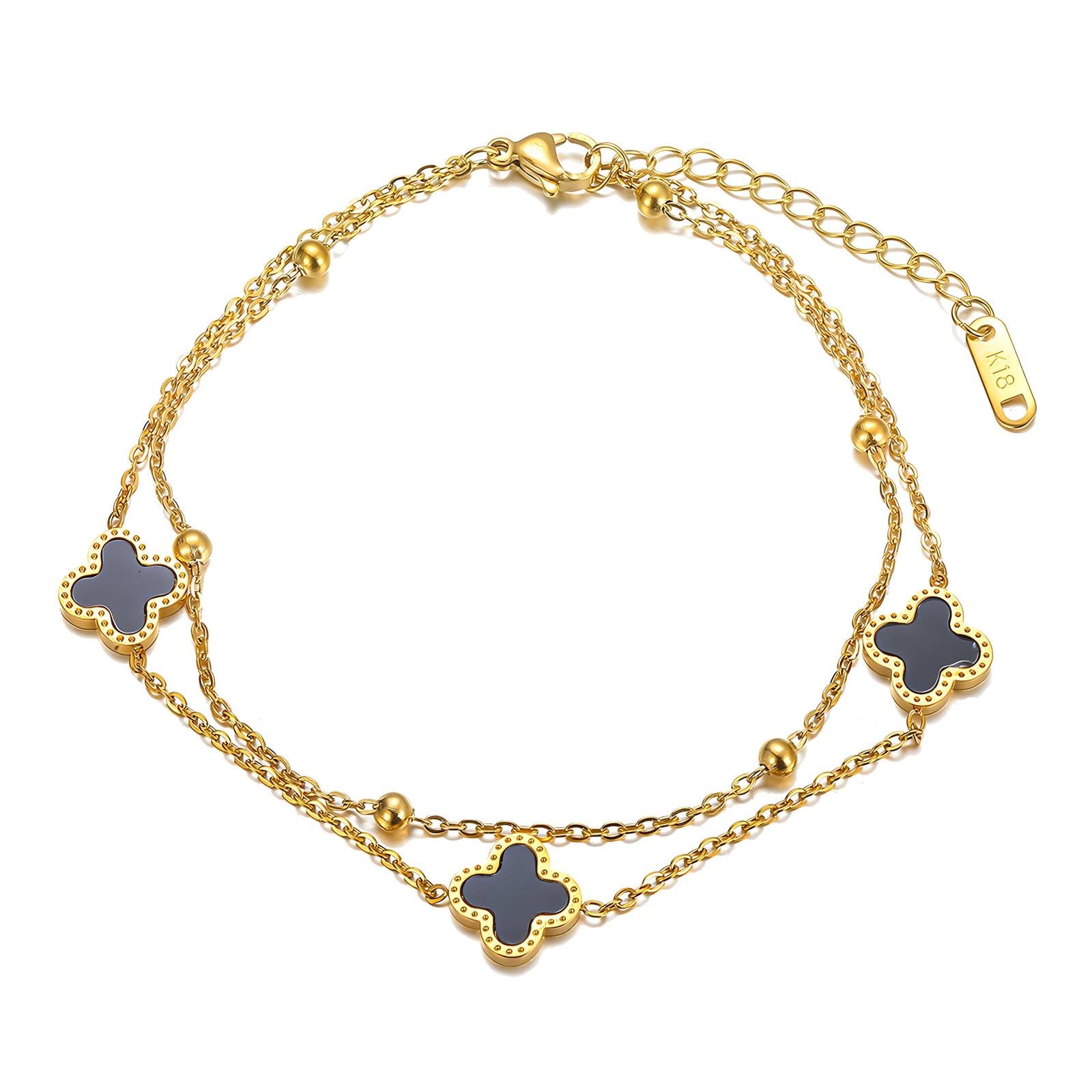 Bracelet Clover Duo Black-Gold main image 1
